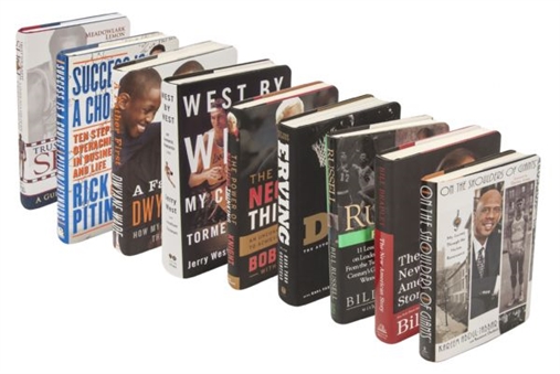 Basketball Signed Book Collection of (12)Including Lebron James and Bill Russell.